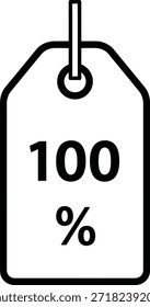 A Hundred percent discount tag Vector