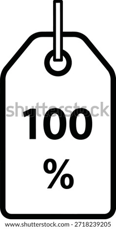 A Hundred percent discount tag Vector