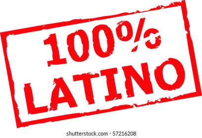 hundred percent latino stamp vector illustration