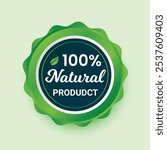 Hundred percent natural Product vector design