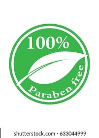 hundred percent paraben free green vector sign symbol logo