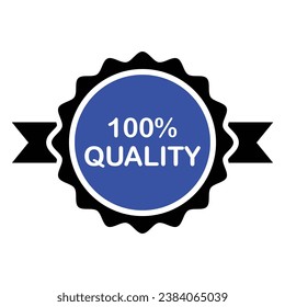 Hundred Percent Quality Tag Icon, Vector Graphics