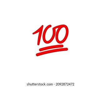 Hundred Points vector isolated icon. Emoji illustration. Perfect score vector emoticon