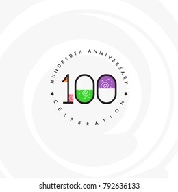 Hundred years, 100th Anniversary Celebration Logo Design, Number 100 Icon Vector Template.