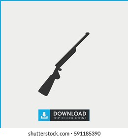 hundting gun icon. Simple filled hundting gun vector icon. On white background.