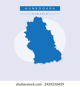 Hunedoara County (Administrative divisions of Romania, Vest development region) map vector illustration, scribble sketch Hunedoara map