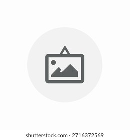 vetor de sinal de ícone de decoração de quadro de imagem suspenso