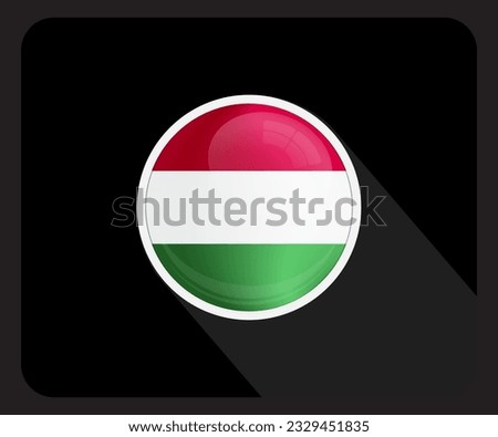 Hungaria Circle Glossy Pride Flag Icon
