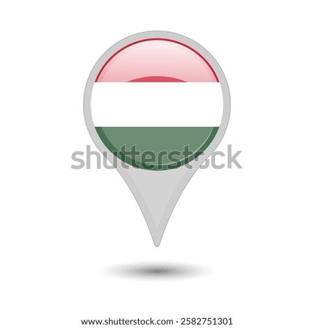 hungaria flag pin vector design