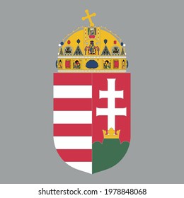 hungarian armorial ensign crest in color