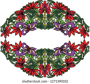 Hungarian beautiful folk art, floral decoration