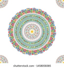 Hungarian decorative seamless pattern design