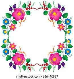 Hungarian embroidery folk pattern