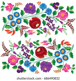 Hungarian embroidery folk pattern