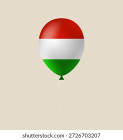 Ilustración vectorial de globo de bandera húngara flotando para un día festivo nacional, un símbolo patriótico de Hungría para eventos de celebración..