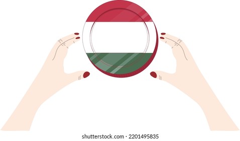 Hungarian Flag hand drawn,Hungarian forint hand drawn
