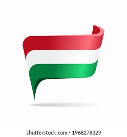 Hungarian flag map pointer layout. Vector illustration.