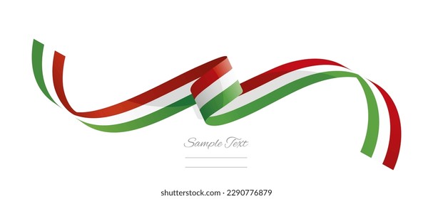 Hungarian flag ribbon vector illustration. Hungary flag ribbon on abstract isolated on white color background