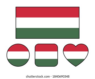 Hungarian flag variation set (with border)
