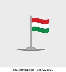 Bandera húngara ondeando Ilustración vectorial