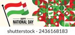 Hungarian flag wavy abstract background layout. Vector illustration