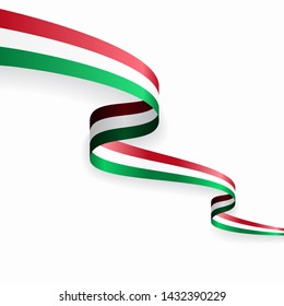 Hungarian flag wavy abstract background. Vector illustration.