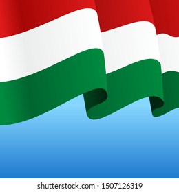 Hungarian flag wavy abstract background. Vector illustration.