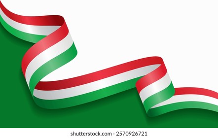 Hungarian flag wavy abstract background. Vector illustration.