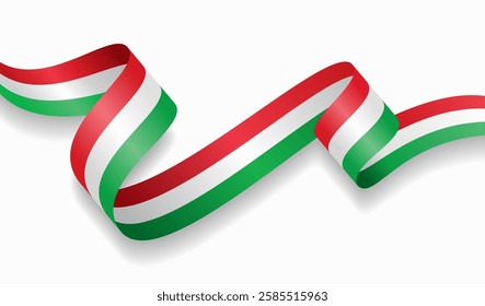 Hungarian flag wavy abstract background. Vector illustration.