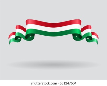 Hungarian flag wavy abstract background. Vector illustration.