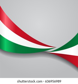 Hungarian flag wavy abstract background. Vector illustration.