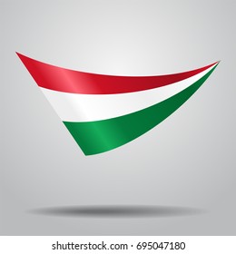 Hungarian flag wavy abstract background. Vector illustration.