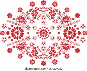 Hungarian floral folk pattern - vector illustration.