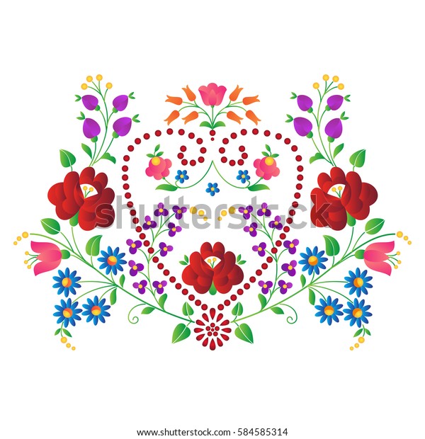 Hungarian Folk Art Stock Vector (Royalty Free) 584585314