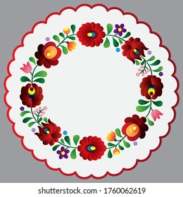 Hungarian folk art embroidery design