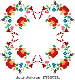 Hungarian folk art pattern design
