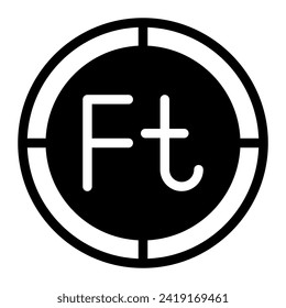 Hungarian Forint flat icon coin. Simple illustration of symbol money vector icon for web design isolated on white background