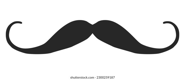 Hungarian Moustache Beard style men illustration Facial hair mustache. Vector black male Fashion template flat barber collection set. Stylish hairstyle isolated outline on white background.