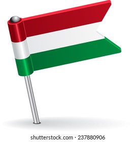 Hungarian pin icon flag. Vector illustration Eps 8.