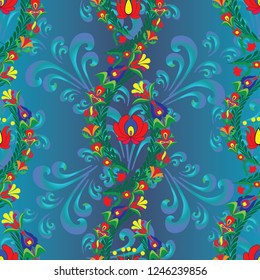 Hungarian stylized seamless patterns on a beautiful background that will look great on fabric, clothing, printing, textile products