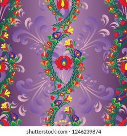 Hungarian stylized seamless patterns on a beautiful background that will look great on fabric, clothing, printing, textile products