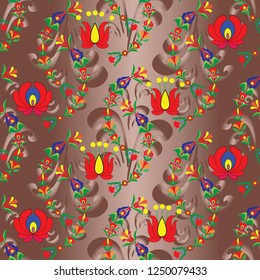 Hungarian stylized seamless patterns on a beautiful background that will look great on fabric, clothing, printing, textile products