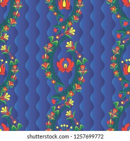 Hungarian stylized seamless patterns on a beautiful background that will look great on fabric, clothing, printing, textile products