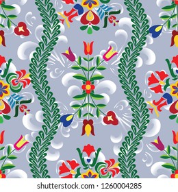 Hungarian stylized seamless patterns on a beautiful background that will look great on fabric, clothing, printing, textile products