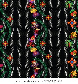Hungarian stylized seamless patterns on a beautiful background that will look great on fabric, clothing, printing, textile products