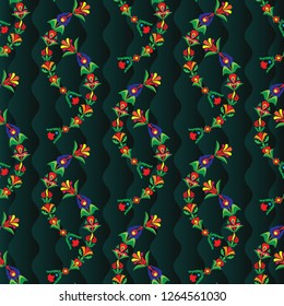 Hungarian stylized seamless patterns on a beautiful background that will look great on fabric, clothing, printing, textile products