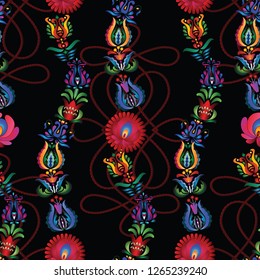 Hungarian stylized seamless patterns on a beautiful background that will look great on fabric, clothing, printing, textile products