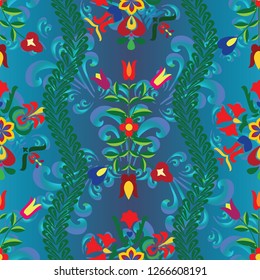 Hungarian stylized seamless patterns on a beautiful background that will look great on fabric, clothing, printing, textile products