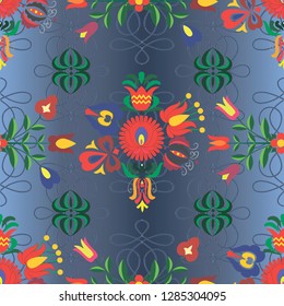 Hungarian stylized seamless patterns on a beautiful background that will look great on fabric, clothing, printing, textile products