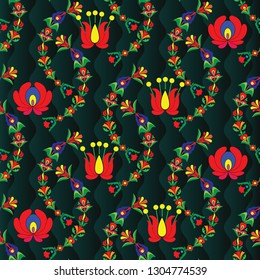 Hungarian stylized seamless patterns on a beautiful background that will look great on fabric, clothing, printing, textile products
